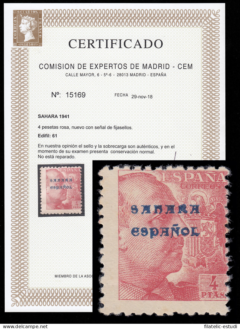 Sahara 61 1941 Sello De España De 1940 MH - Spanische Sahara