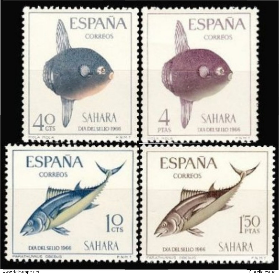 Sahara 252/55 1966 Día Del Sello Fauna (peces) Fish MNH - Spanische Sahara