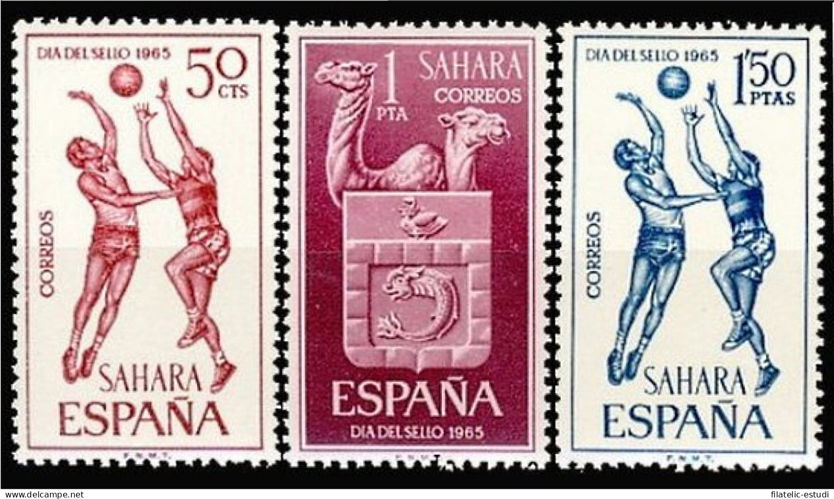 Sahara 246/48 1965 Día Del Sello Baloncesto - Escudo Sports MNH - Sahara Espagnol