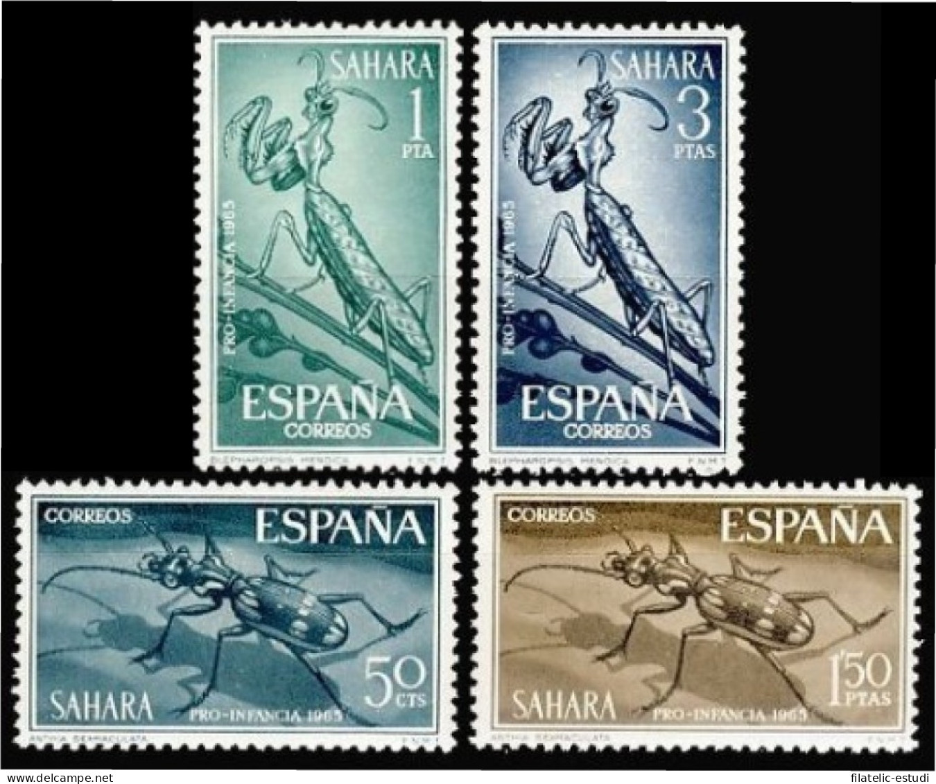 Sahara 242/45 1965 Pro Infancia Fauna (insectos ) Insects MNH - Sahara Espagnol