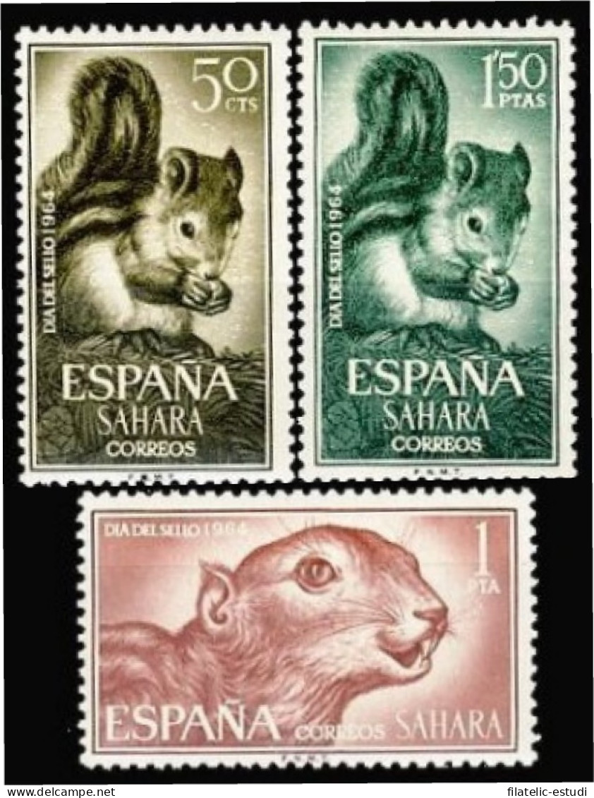 Sahara 236/38 1964 Día Del Sello Fauna (ardilla Africana) MNH - Sahara Español