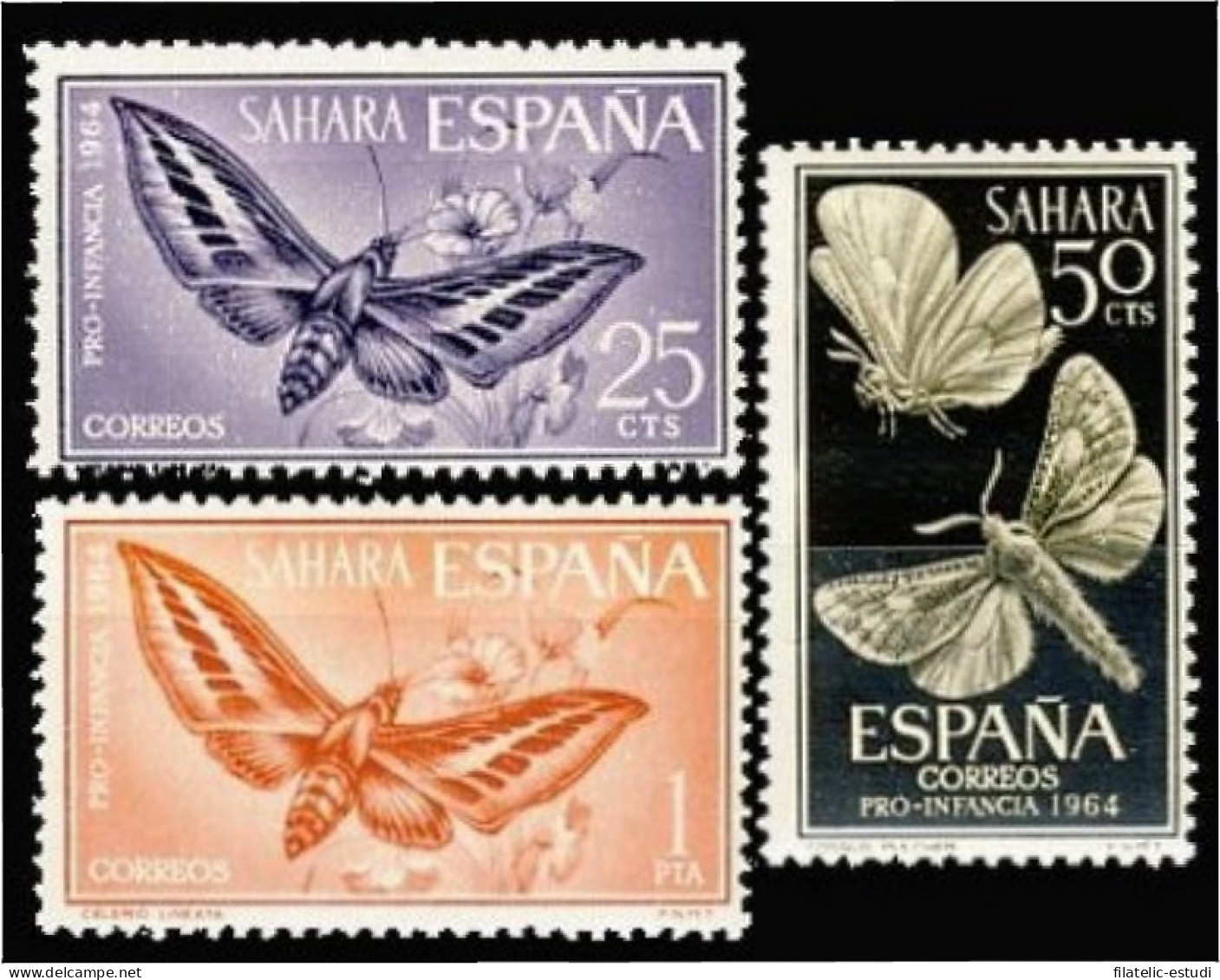 Sahara 225/27 1964 Pro Infancia Insectos Insects MNH - Sahara Espagnol