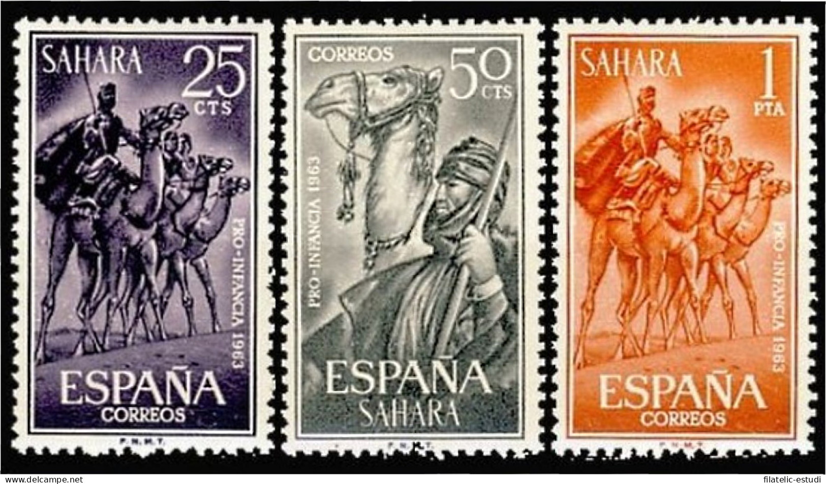 Sahara 217/19 1963 Pro Infancia Camellos Camel Fauna  MNH - Spanische Sahara