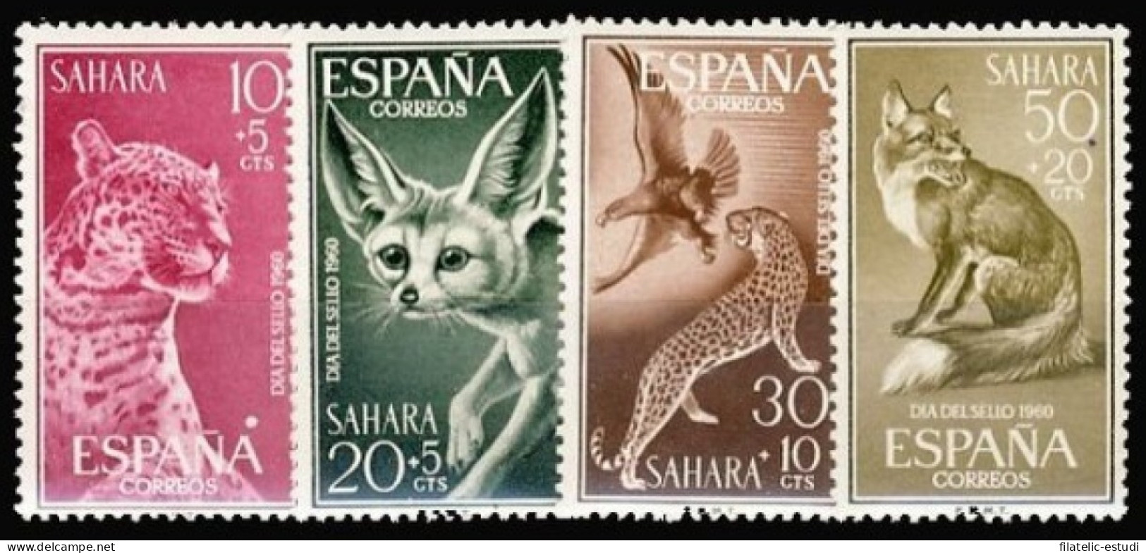 Sahara 176/79 1960 Día Del Sello Fauna MNH - Spaanse Sahara