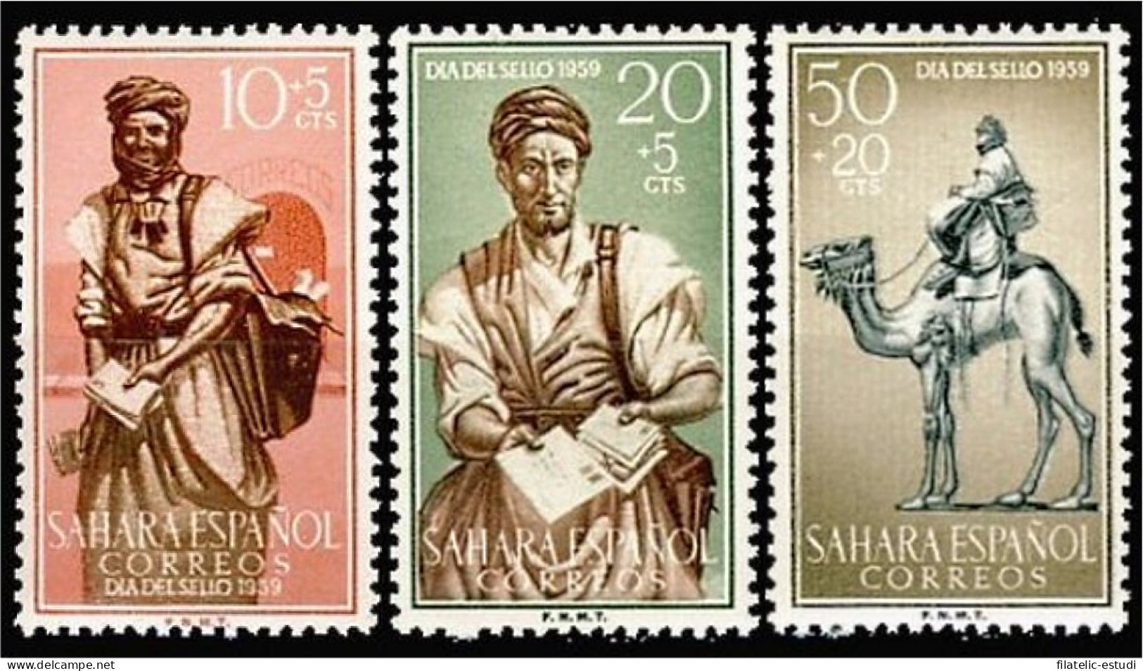 Sahara 169/71 1959 Día Del Sello Carteros Saharauis MNH - Sahara Espagnol