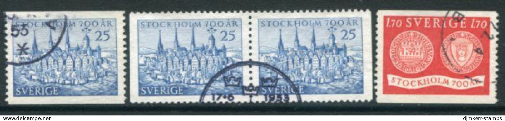 SWEDEN 1953 700th Anniversary Of Stockholm Used.  Michel 383-84 - Oblitérés
