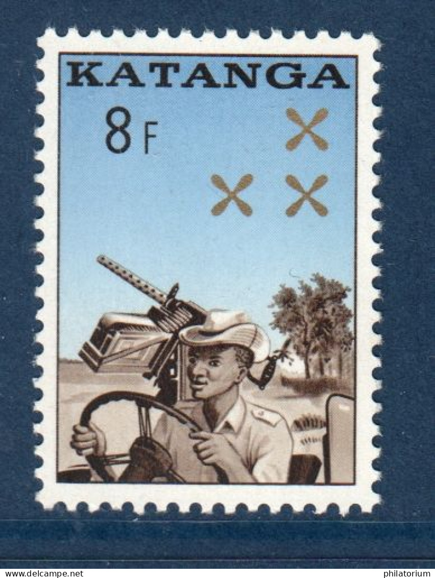 Katanga, **, Yv 80, Mi 80, Gendarmerie Nationale, Véhicule, Mitrailleuse 12,7, - Katanga