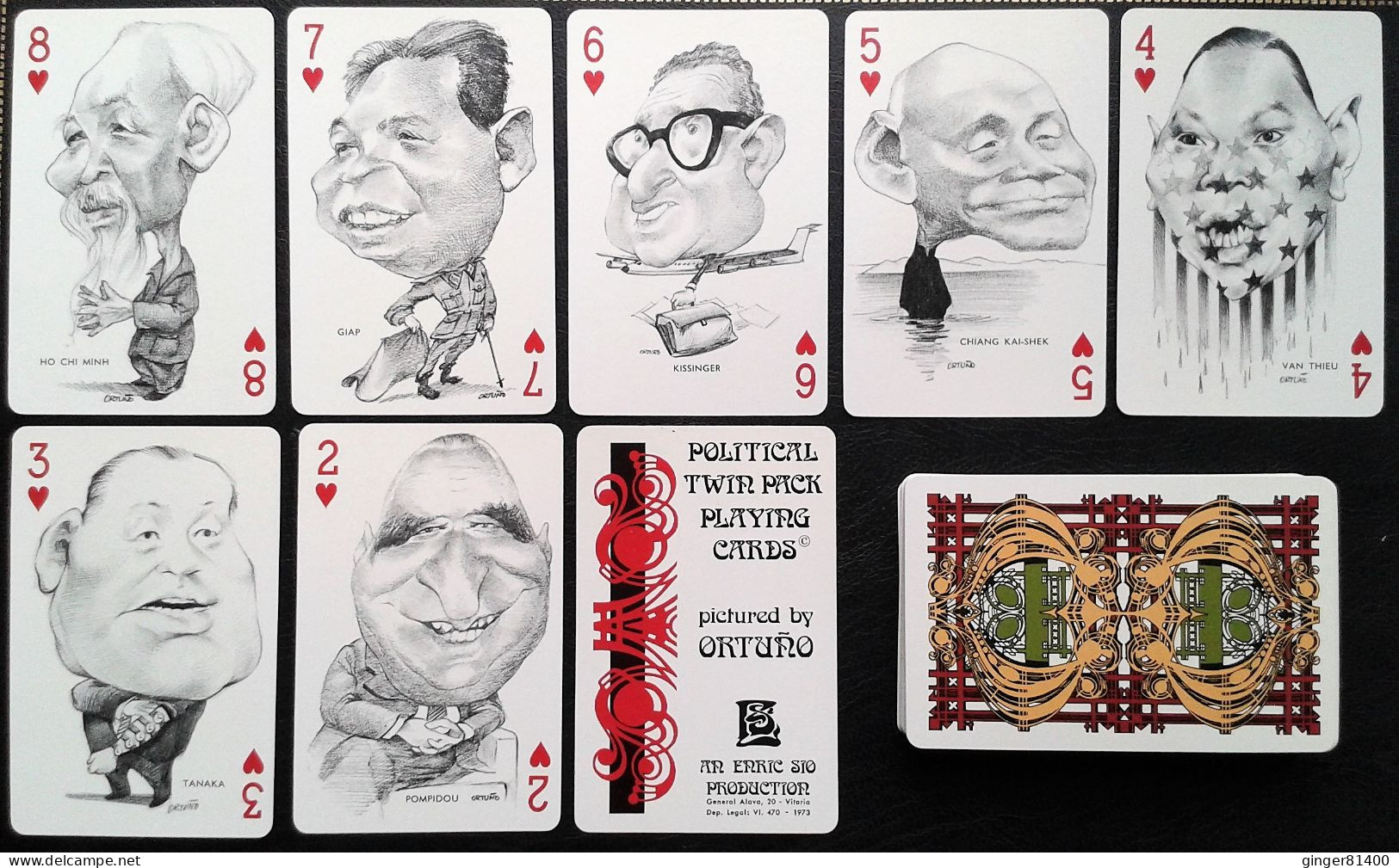 Collection ! Jeu Caricatural De 54 Cartes à Jouer Dessins ORTUNO (Caricatures Sur Toutes Les Cartes) En Très Bon état - Kartenspiele (traditionell)