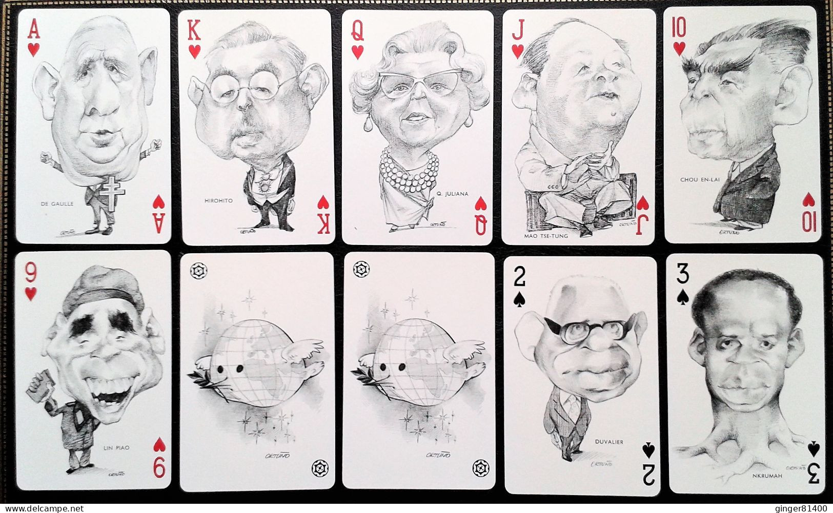 Collection ! Jeu Caricatural De 54 Cartes à Jouer Dessins ORTUNO (Caricatures Sur Toutes Les Cartes) En Très Bon état - Playing Cards (classic)