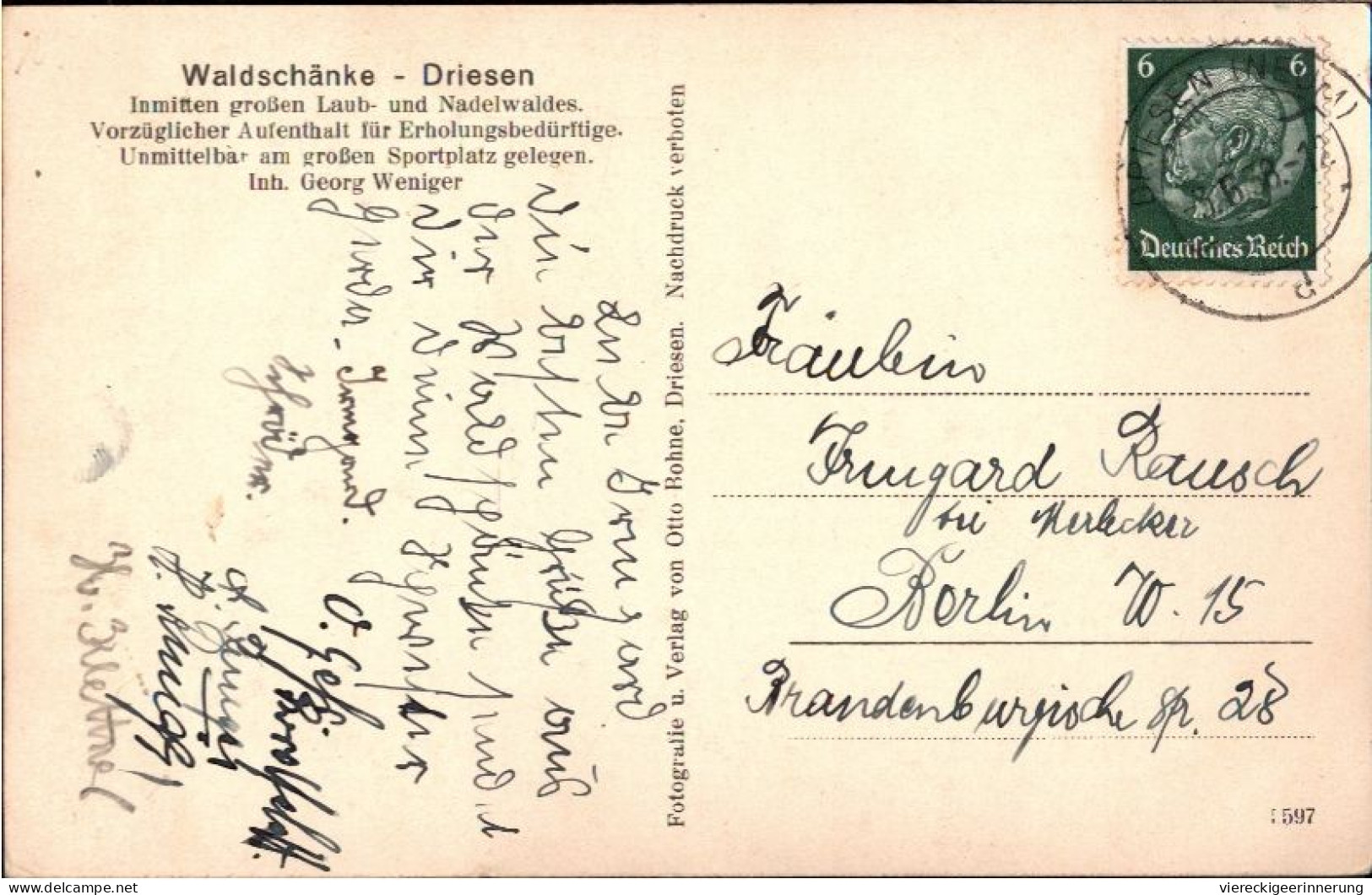 ! 1938 Ansichtskarte Aus Driesen, Neumark, Waldschenke - Neumark