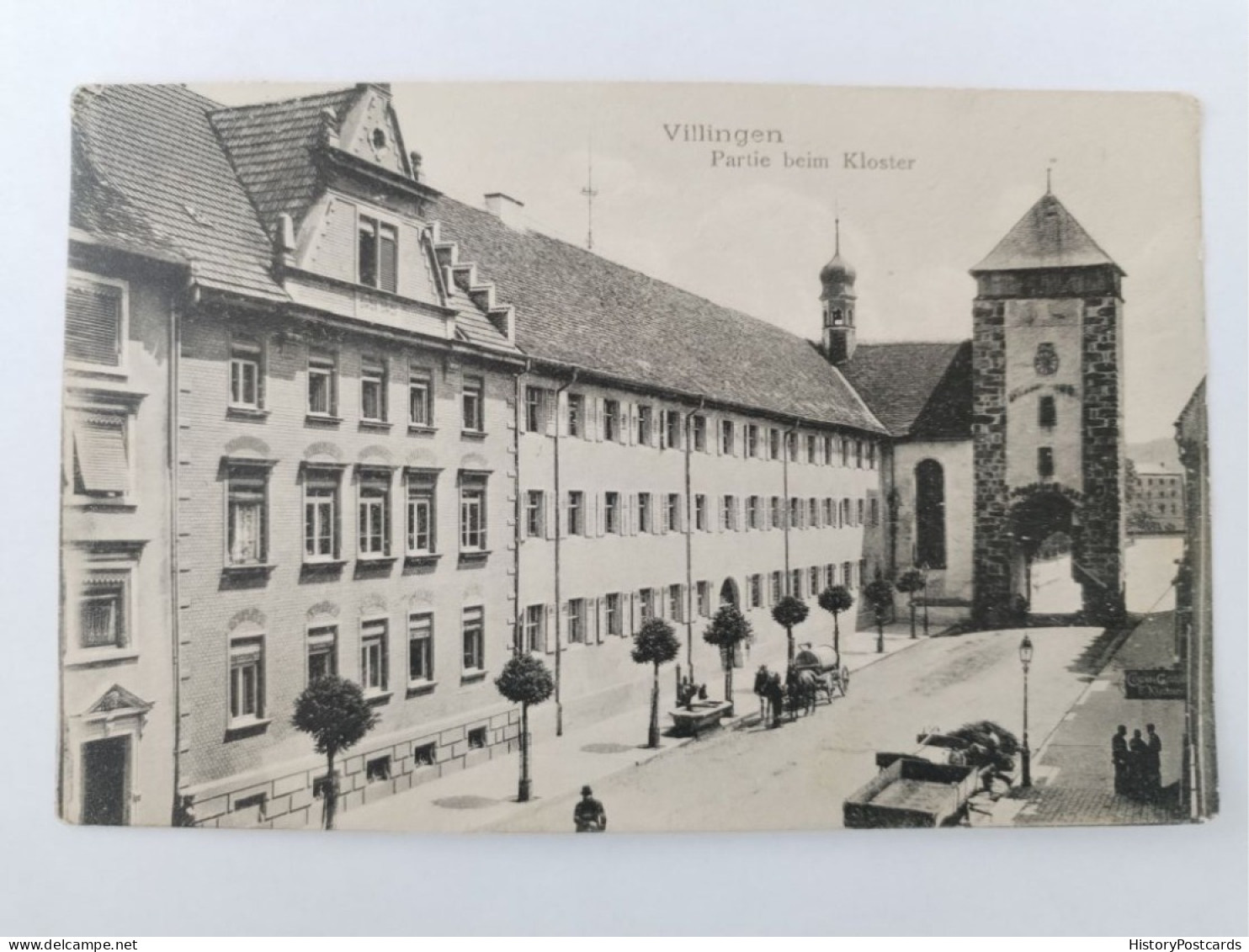 Villingen, Partie Beim Kloster, Fuhrwerk, Bahnpost, 1907 - Villingen - Schwenningen