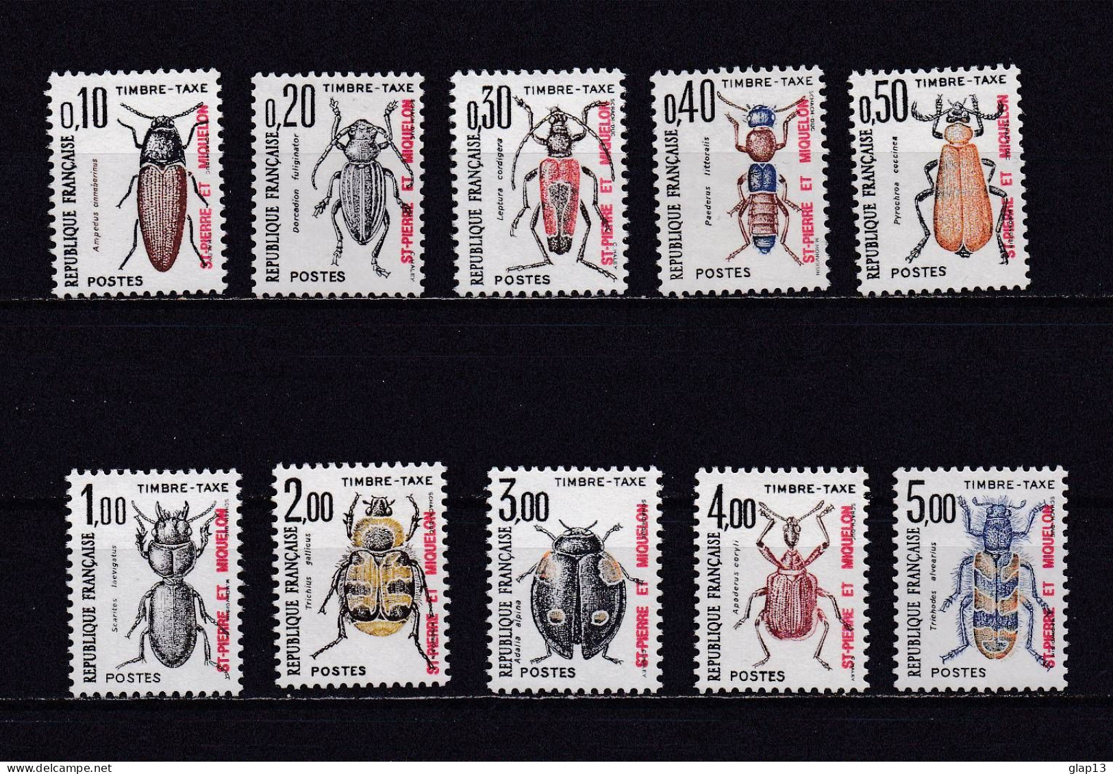 SAINT PIERRE ET MIQUELON 1986 TAXE N°82/91 NEUF** INSECTES - Impuestos