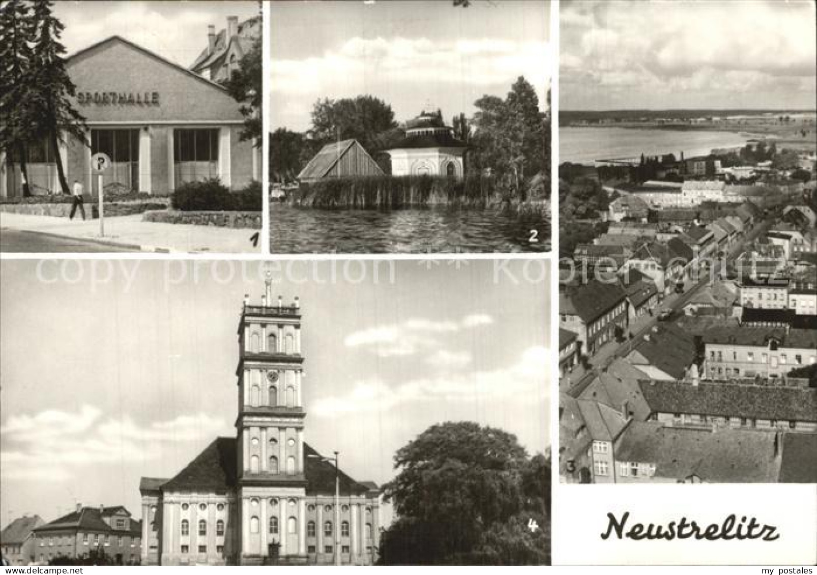 72457622 Neustrelitz Sporthalle Zierker See Stadtkirche Ortsansicht Neustrelitz - Neustrelitz