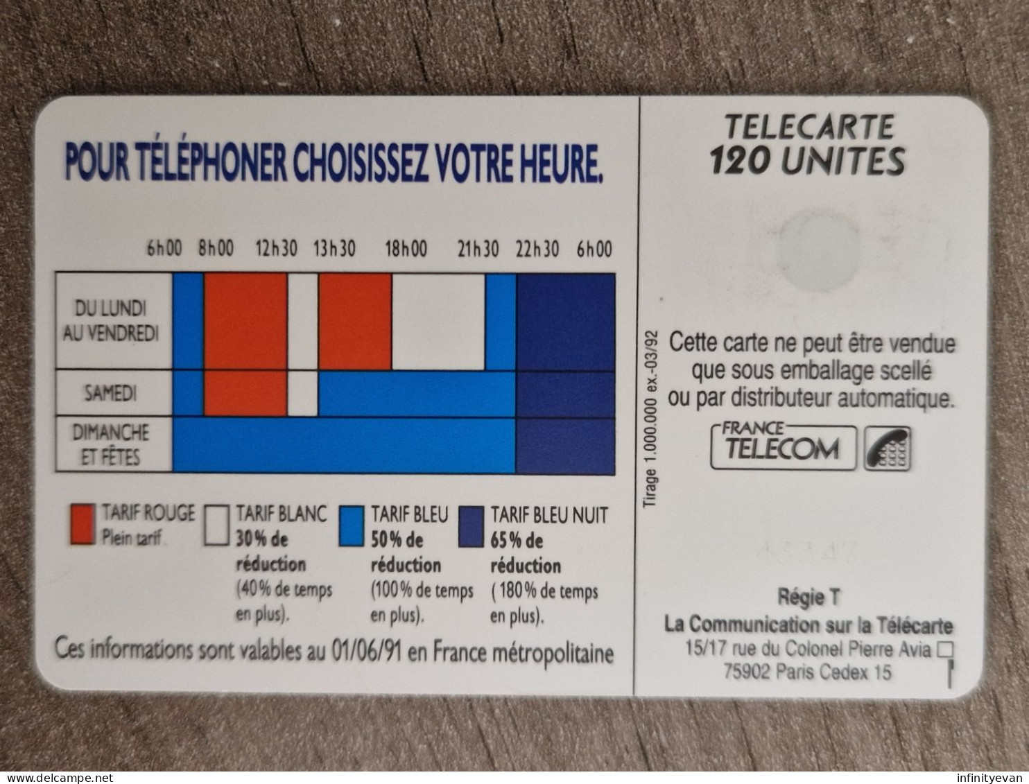 F208Aa TARIFS 18H00 120 SC5 SP 03/92 COTE 40 - 1992