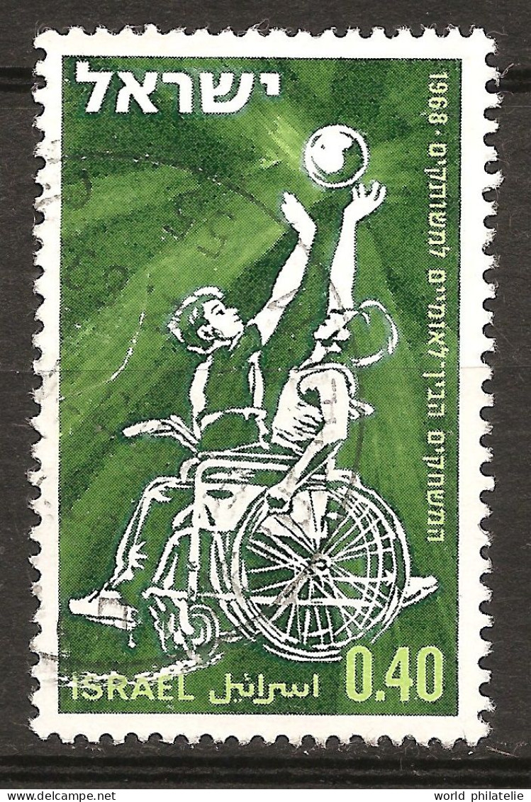 Israël Israel 1968 N° 370 O Sport, Handicap, Handicapé, Fauteuil Roulant, Basket Ball, Paralysé, Jeux Internationaux - Gebruikt (zonder Tabs)