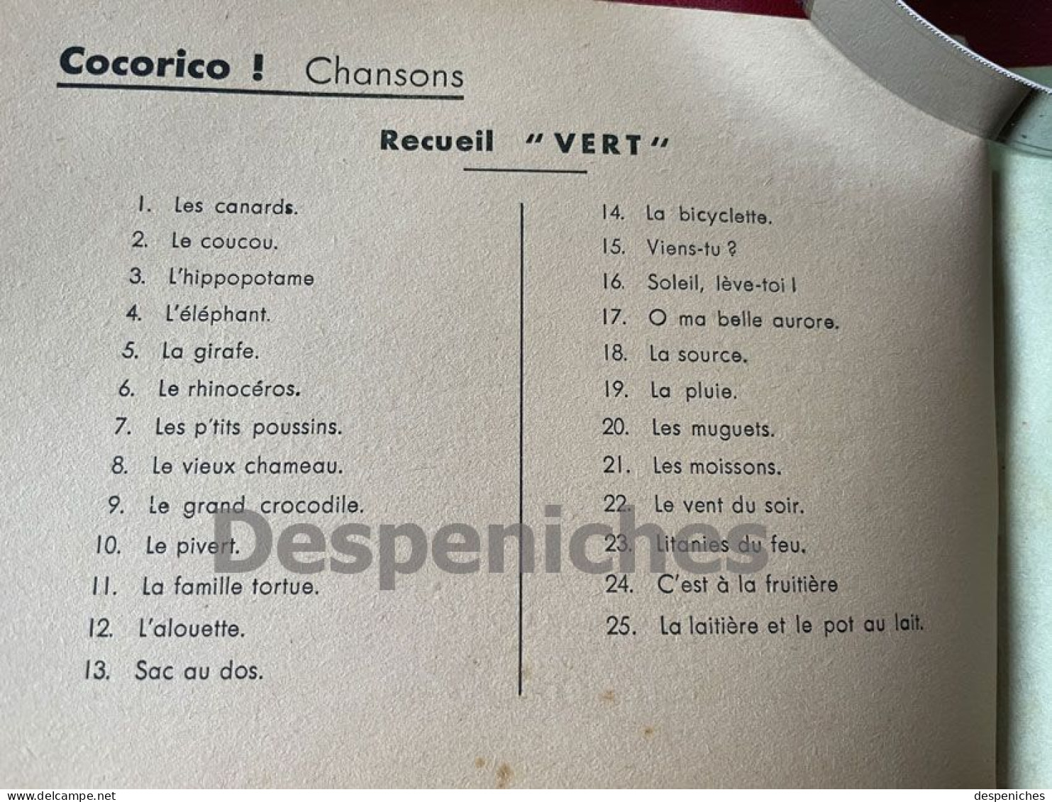 Recueil De CHANSONS :"Cocorico" Recueil Vert - Léon Robert Brice Voir Photos - Música