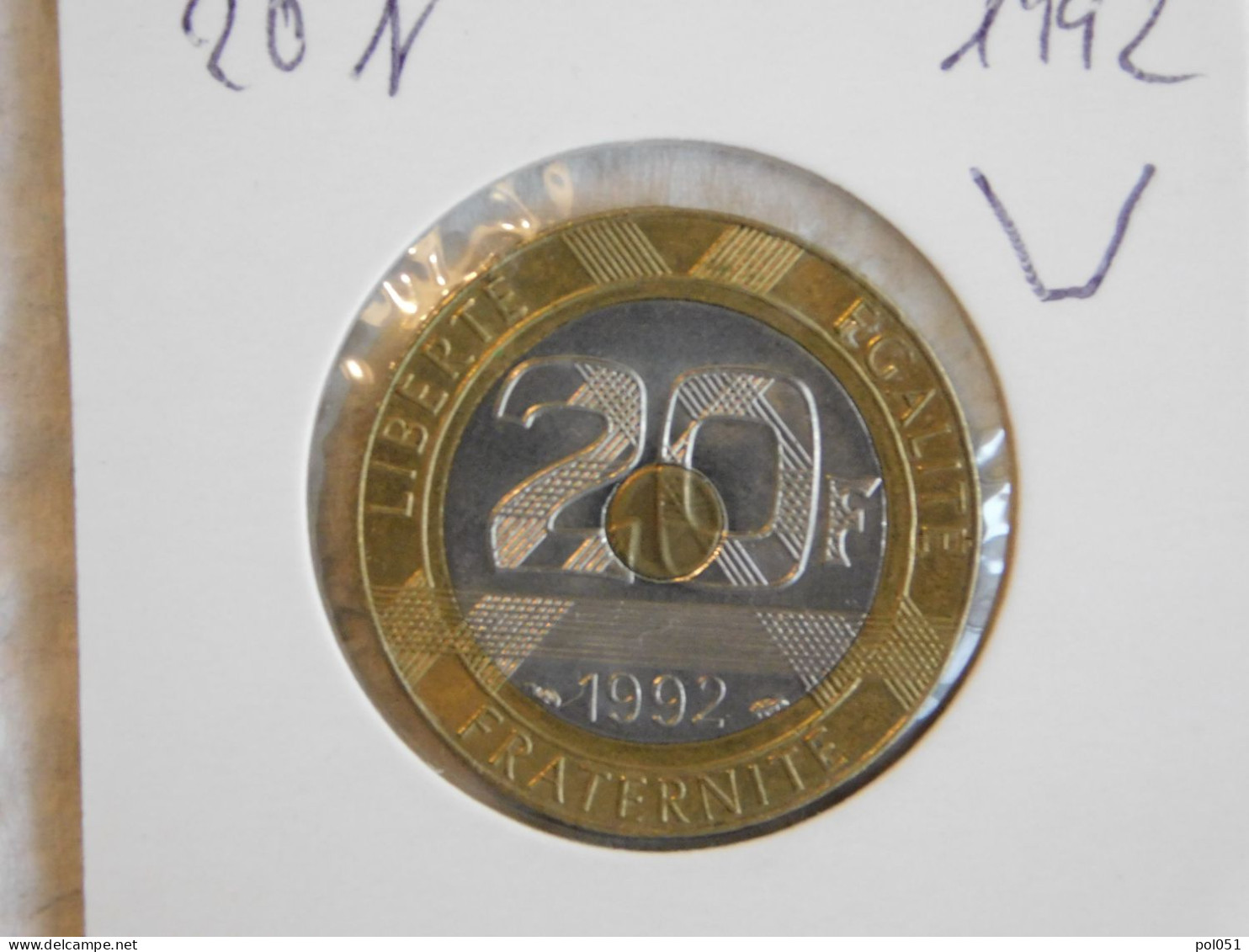 France 20 Francs 1992 V Ouvert 2 Stries MONT SAINT-MICHEL (1047) - 20 Francs