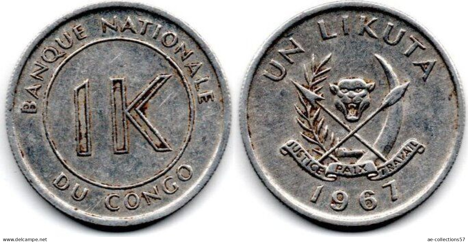 MA 31228 / Congo 1 Likuta 1967 TTB - Congo (República Democrática 1964-70)