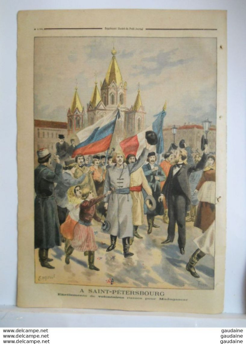 Le Petit Journal N°232 - 28 Avril 1895 - Au Revoir à Nos Soldats Madagascar - Saint-Petersbourg RUSSIE - Le Petit Journal