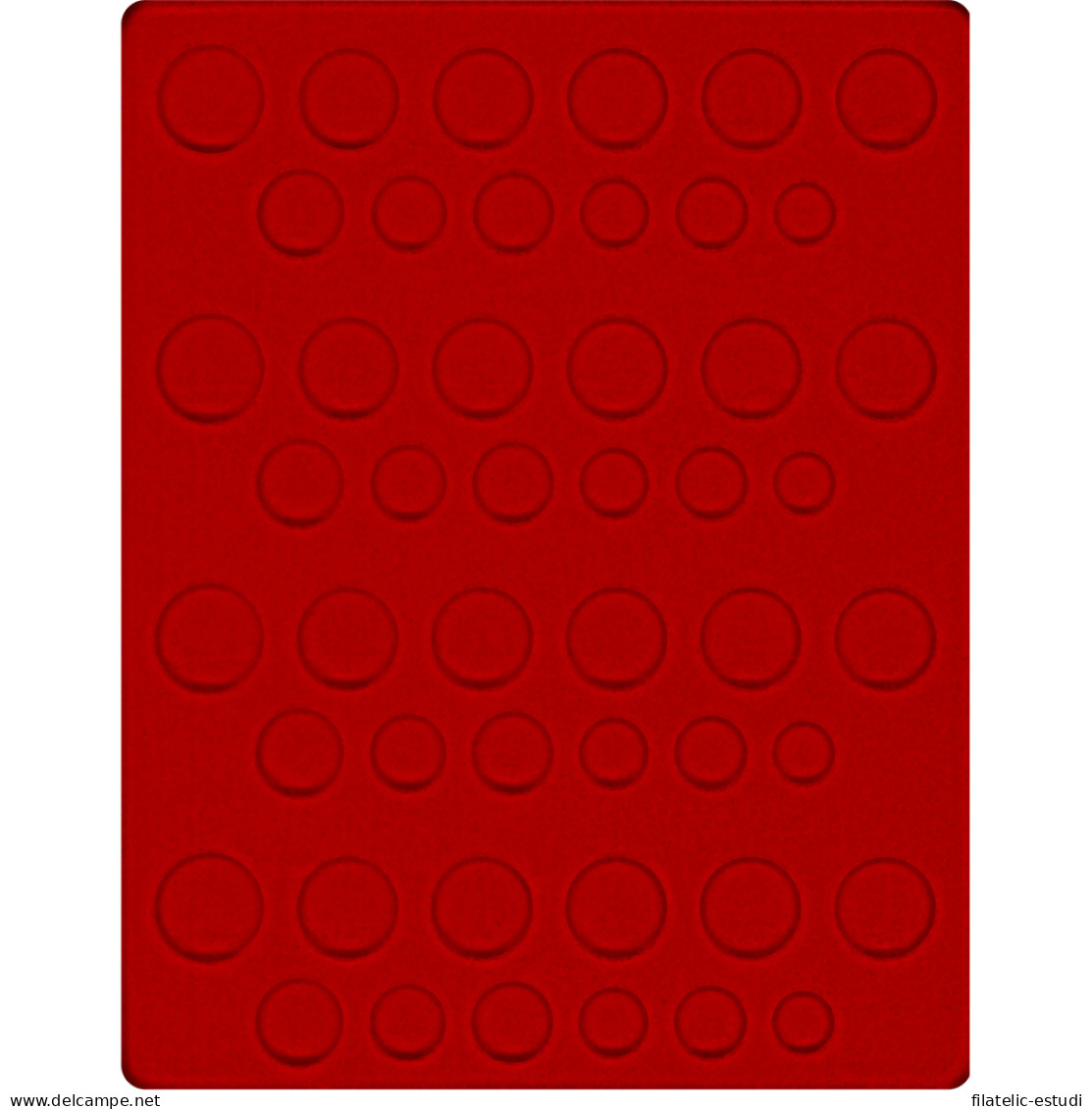 Lindner 2204E Bandeja De Terciopelo En Color Rojo(para Series De Monedas DM De - Materiale