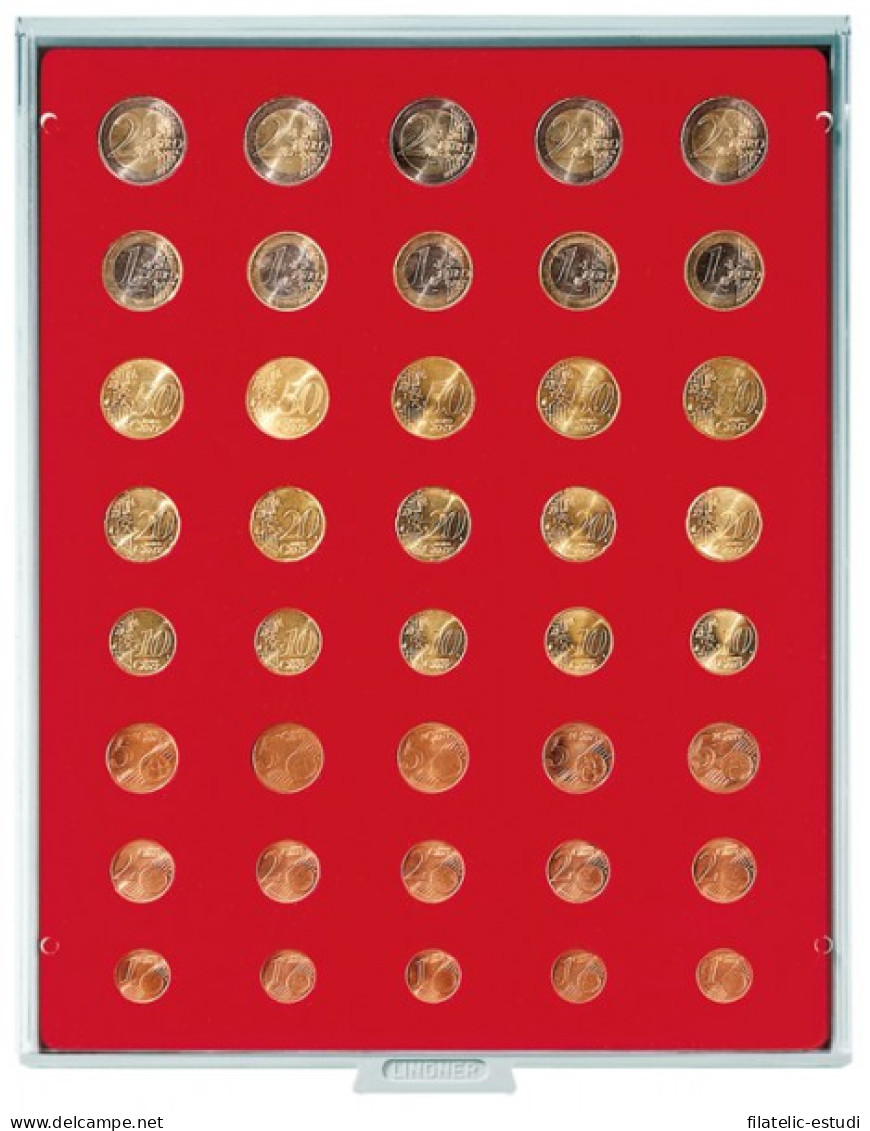 Lindner 2555 Bandeja Para Monedas Por 5 Series Actual Monedas € - Materiale