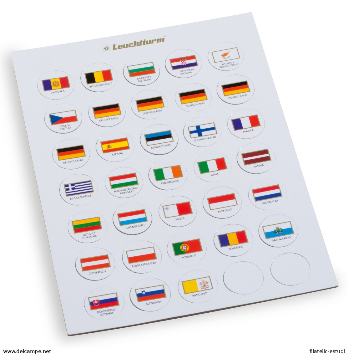 Leuchtturm 333463 Fichas De Bandera De Cartón, Adecuado Para Caps 26 - Materiale