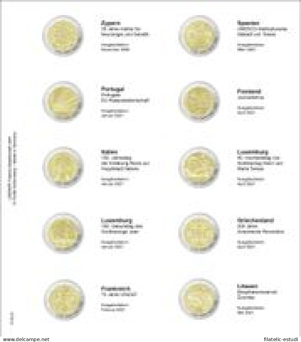 Lindner 1118-31 Hojas Individuales Para Monedas Conmemorativas De 2 Euros - Matériel