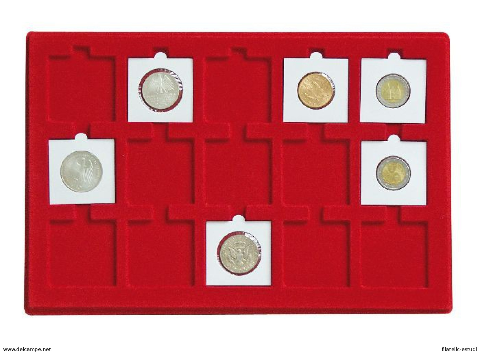 Lindner 2329-15 Bandeja Para 15 Porta Monedas 50 X 50 Mm Ø - Zubehör