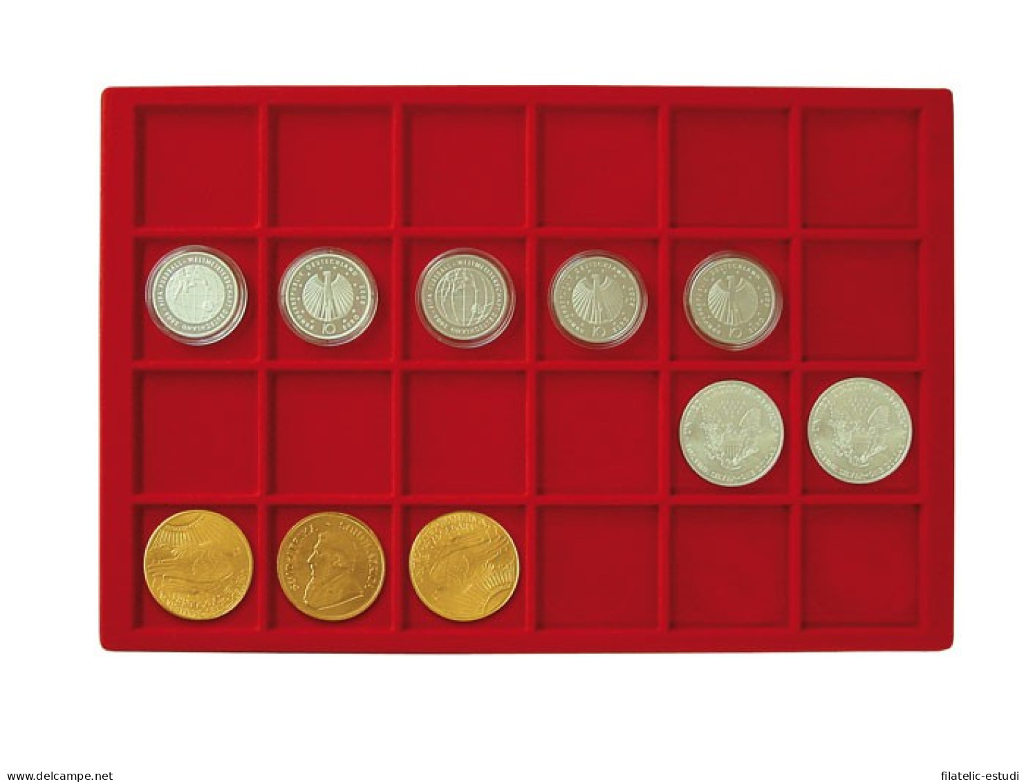 Lindner 2329-24 Bandeja Para 24 Monedas Hasta 45 Mm Ø - Zubehör