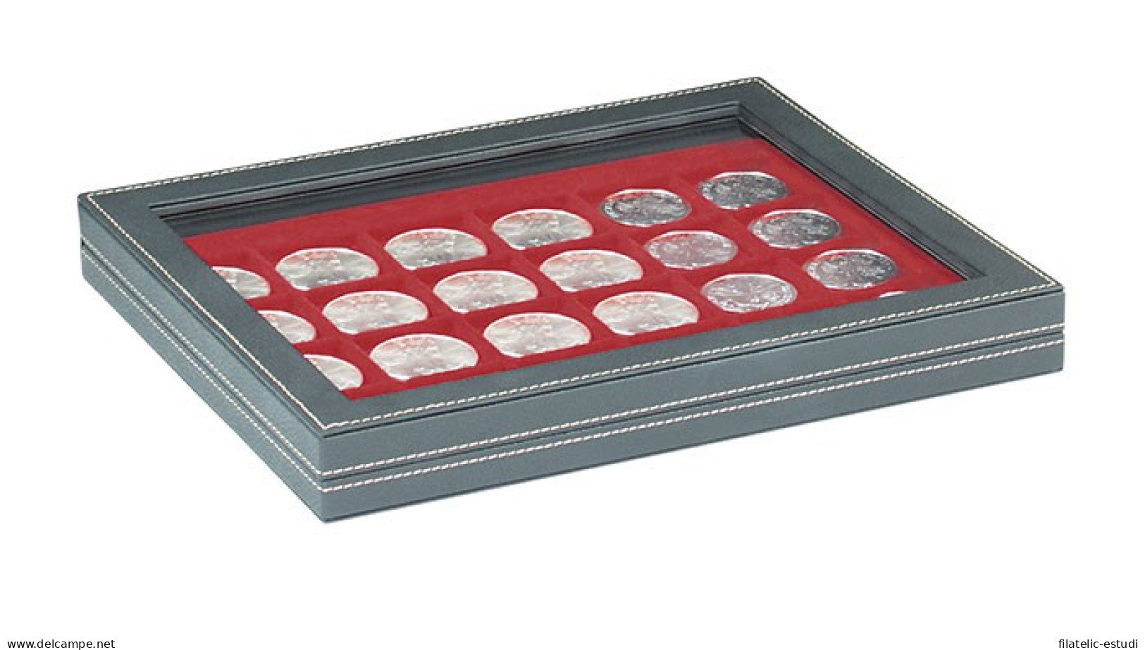 Lindner 2367-2724E Estuche Para Monedas NERA M PLUS Con Plantilla Para Monedas - Materiale