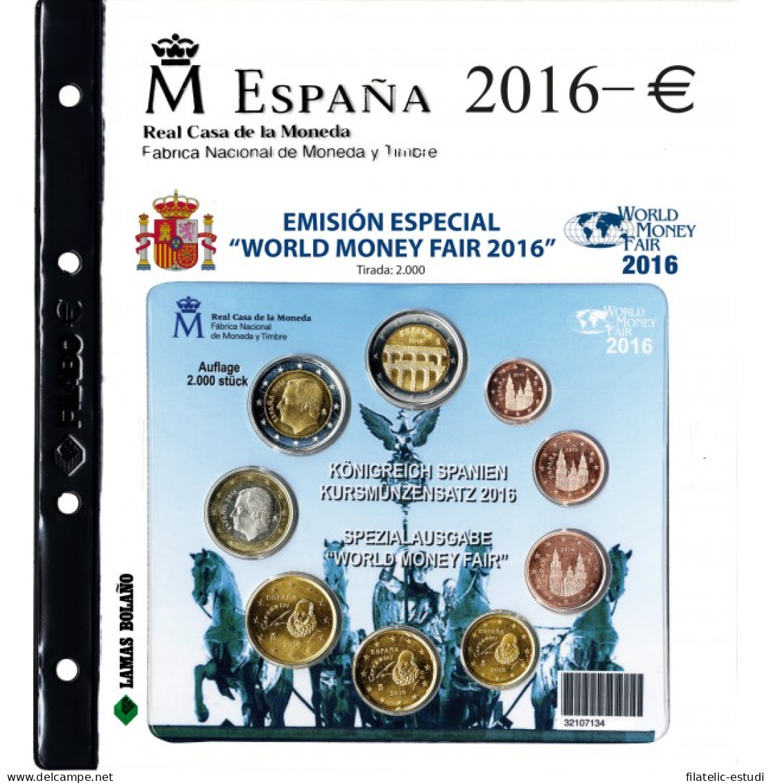 2016 Filabo Hoja Álbum Cartera EUROSET España Berlín WMF FNMT - Materiale