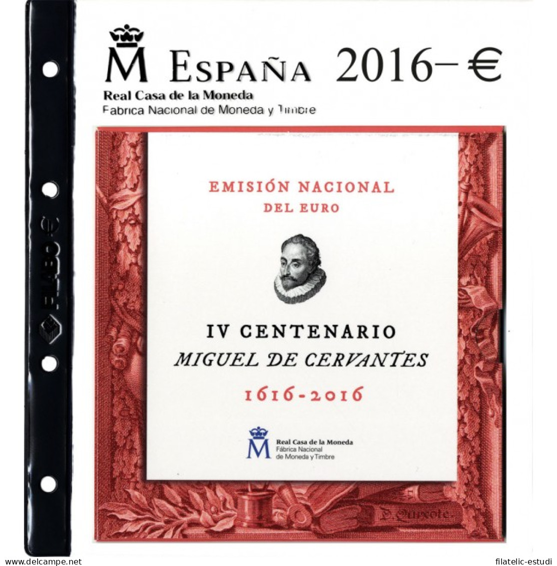 2016 Filabo Hoja Álbum Cartera EUROSET España Miguel De Cervantes FNMT - Supplies And Equipment