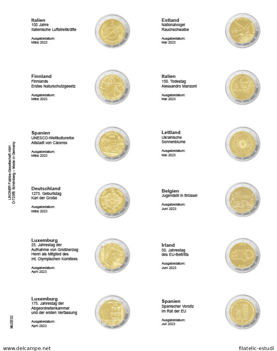 Lindner MU2E32 Hojas Multi Collect Para 2 EURO-monedas Conmemorativas: Italia  - Zubehör