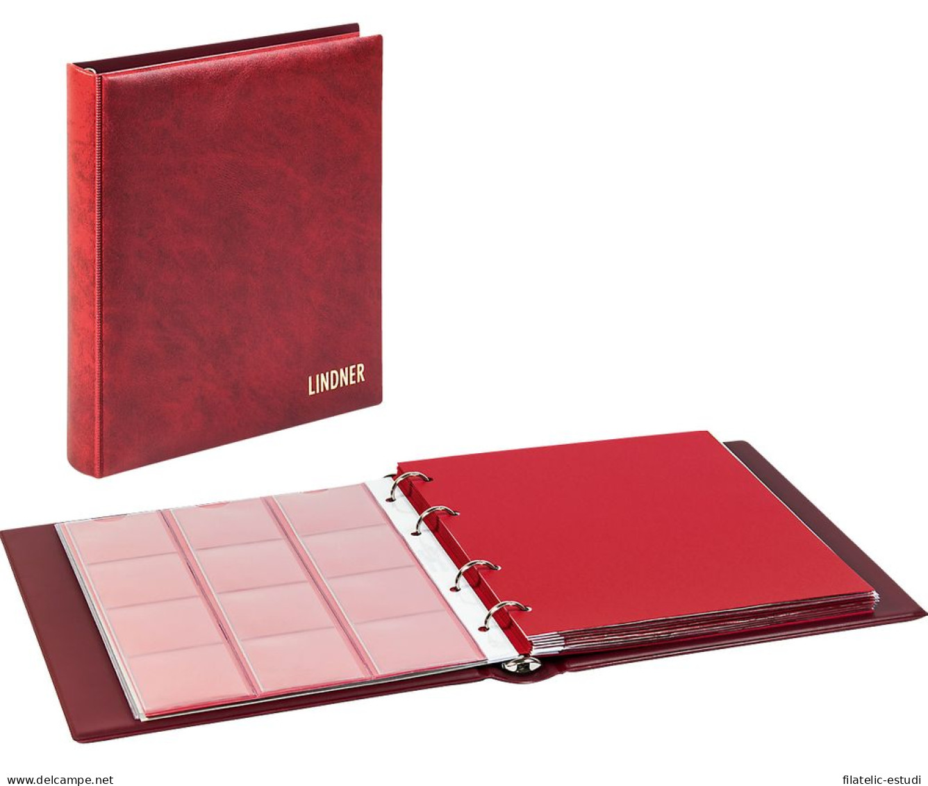 Lindner 1106M-W Karat Álbum De Monedas CLASSIC Rojo Vino - Materiale