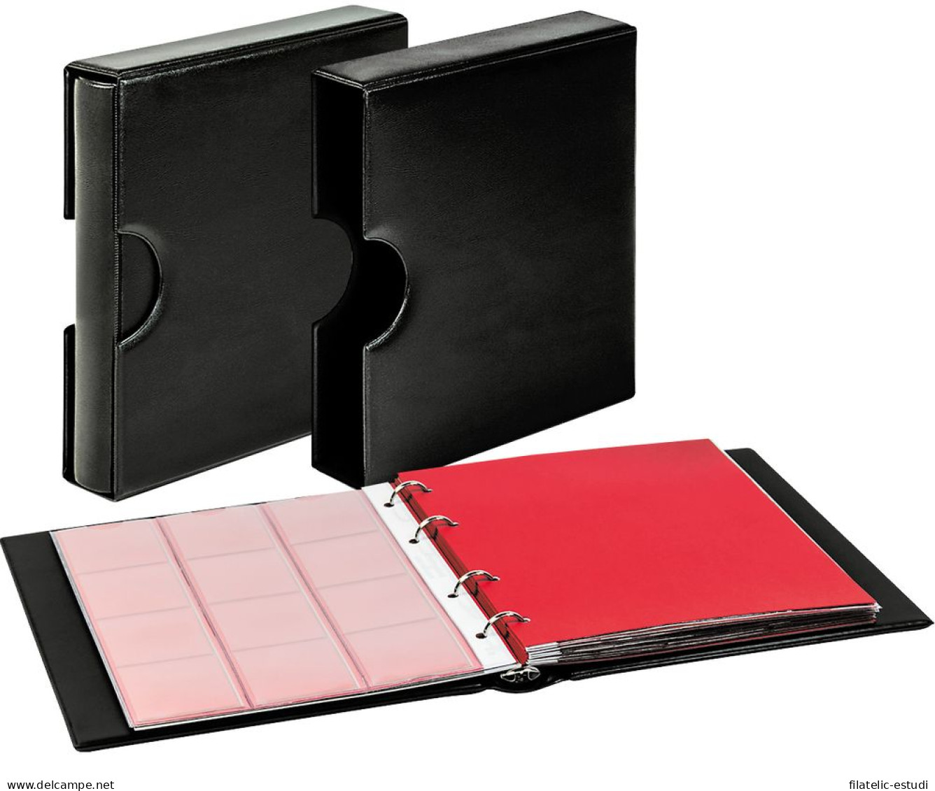 Lindner 1106EK-S Karat álbum CLASSIC Con Estuche Protector Con Recortes Negro - Materiale