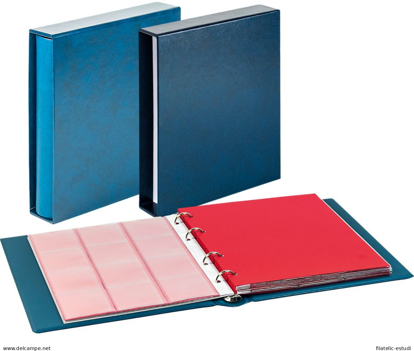 Lindner 1106E-B Karat álbum CLASSIC Con Estuche Protector Azul - Materiale