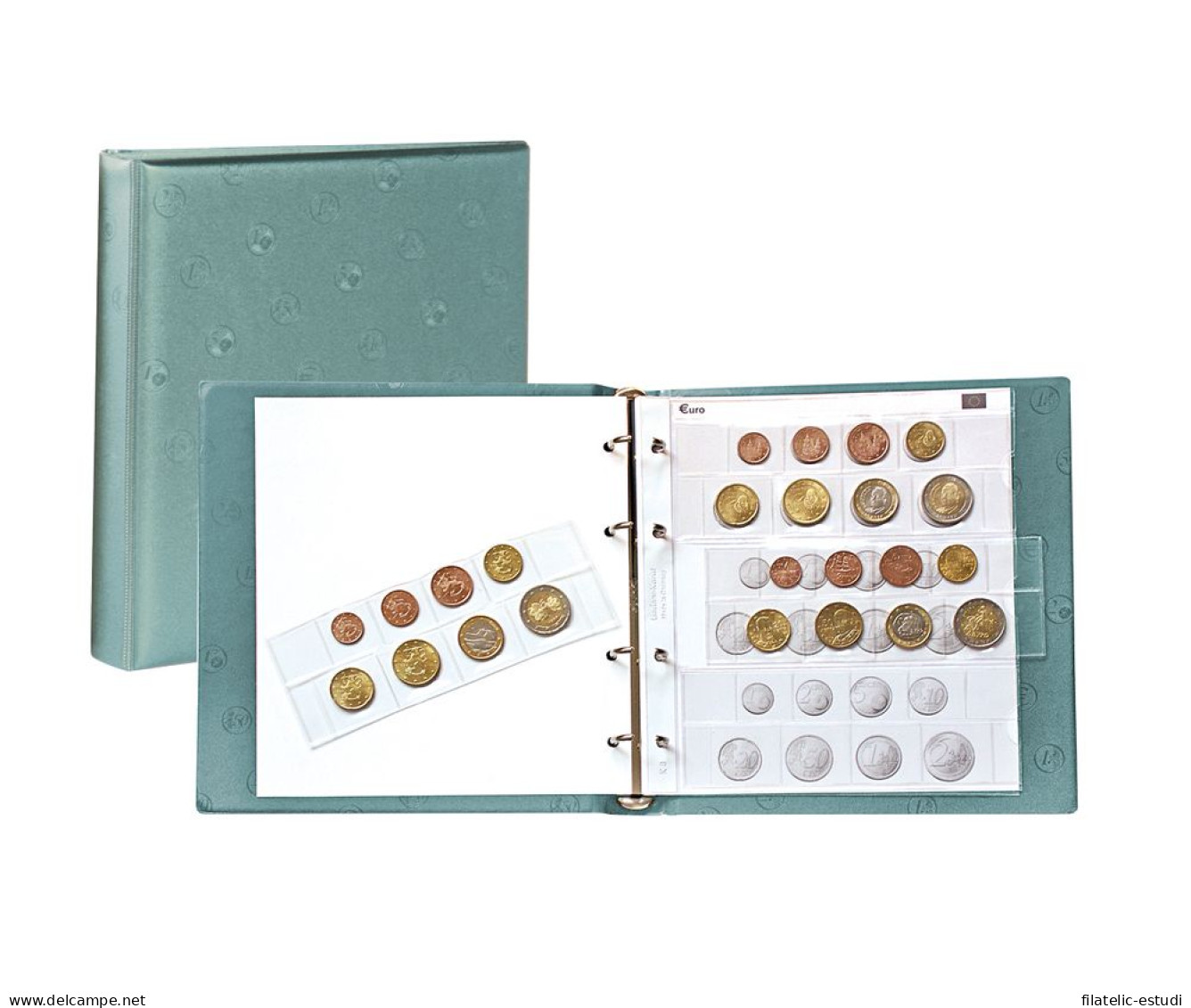 Lindner 1105-G Karat álbum De Monedas EURO Verde - Materiale