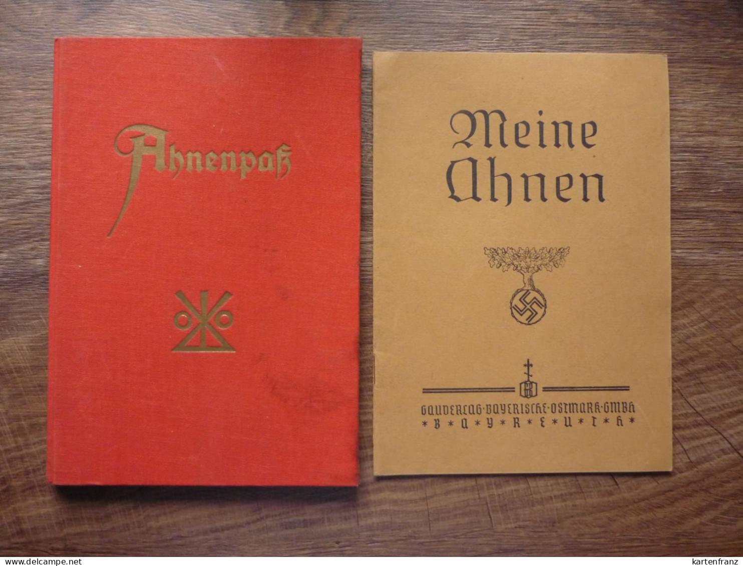 DR Deutsches Reich 3.Reich - Buch 2x Ahnenpass / Ausweis - 5. Wereldoorlogen