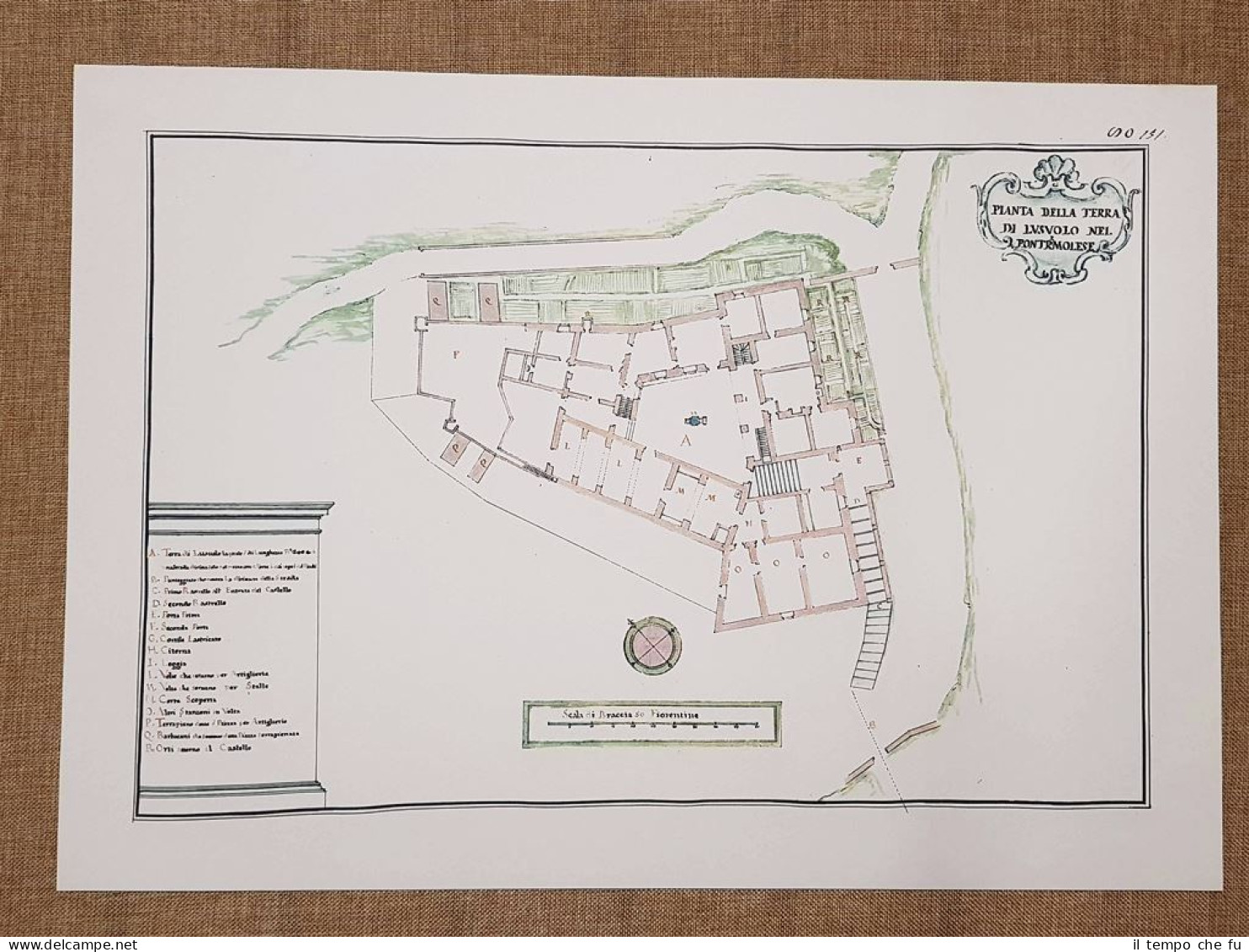 Carta Geografica Mappa Pianta Borgo Di Lusuolo Pontremoli Toscana 700 Litografia - Cartes Géographiques