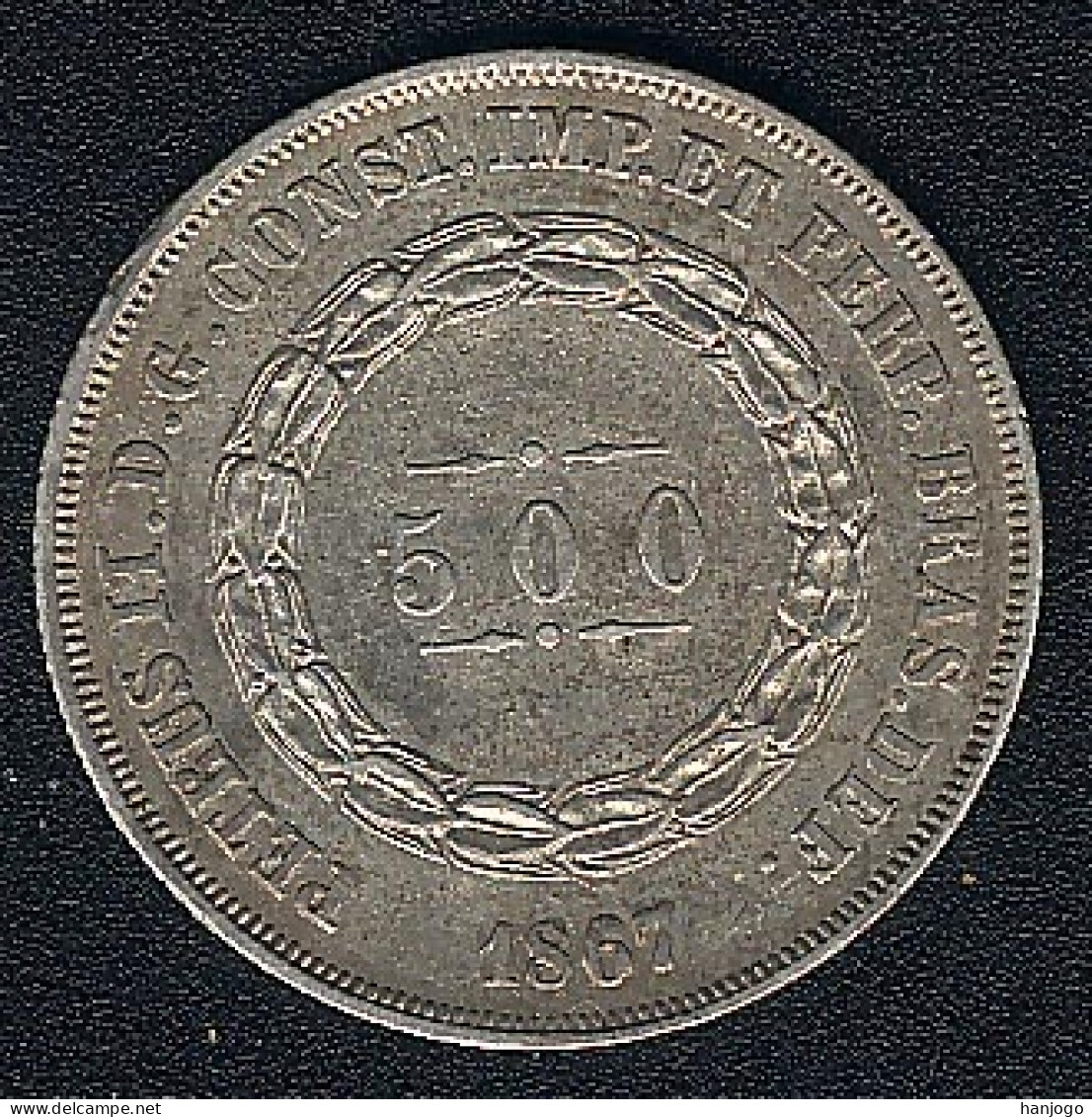 Brasilien, 500 Reis 1867, Silber, XF - Brésil