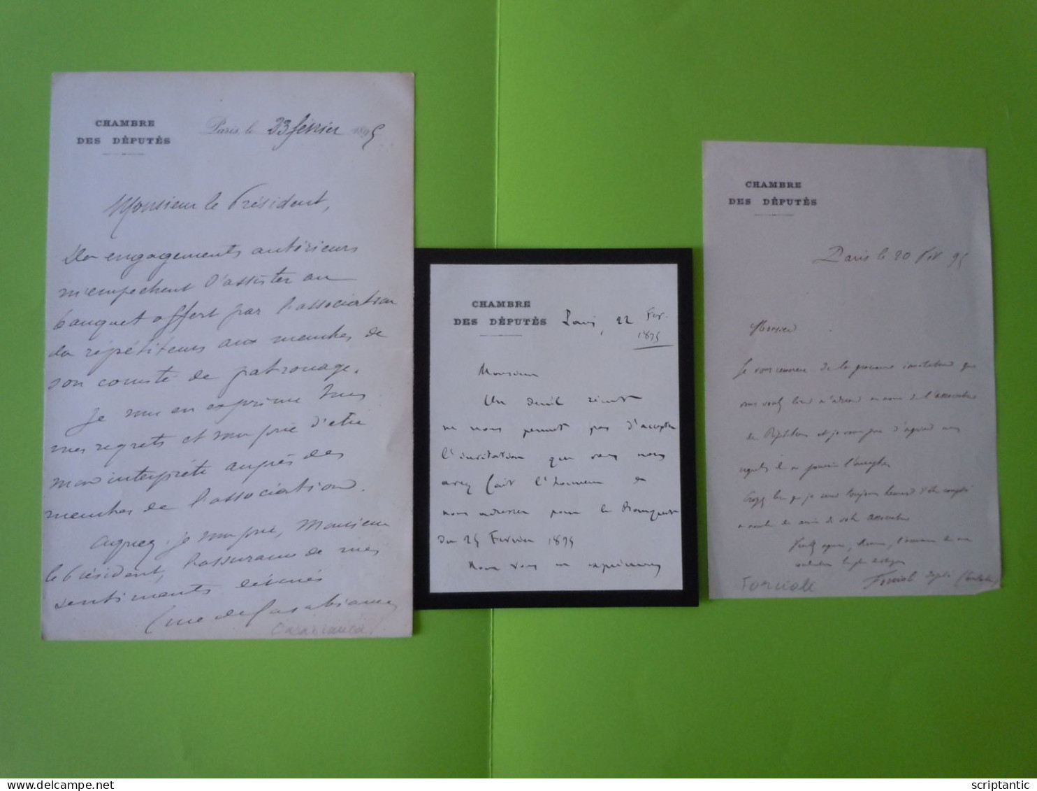 3 X  Autographes Députés De CORSE - Dominique FORCIOLI - Joseph Luce CASABIANCA - Antoine Et Sébastien GAVINI - Politiek & Militair