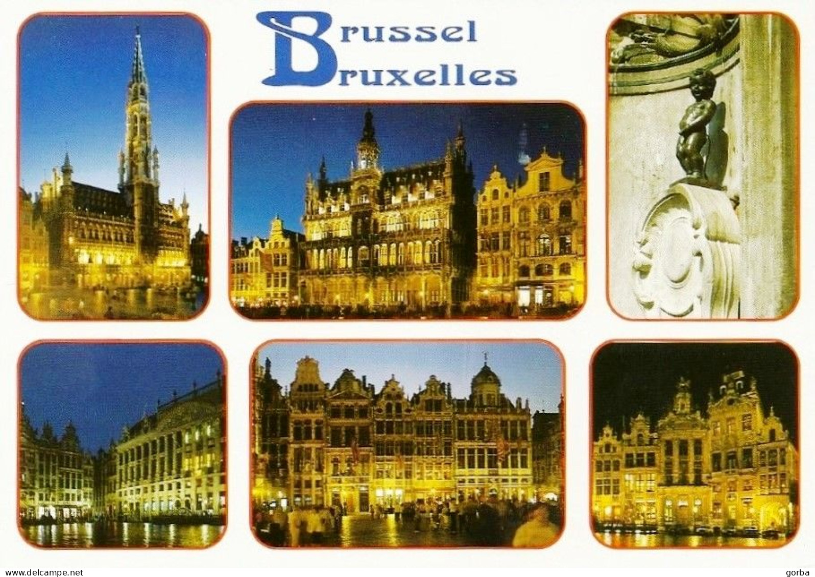 *CPM  - BELGIQUE - BRUXELLES - Grand Place Nocturne - Multivues - Mehransichten, Panoramakarten