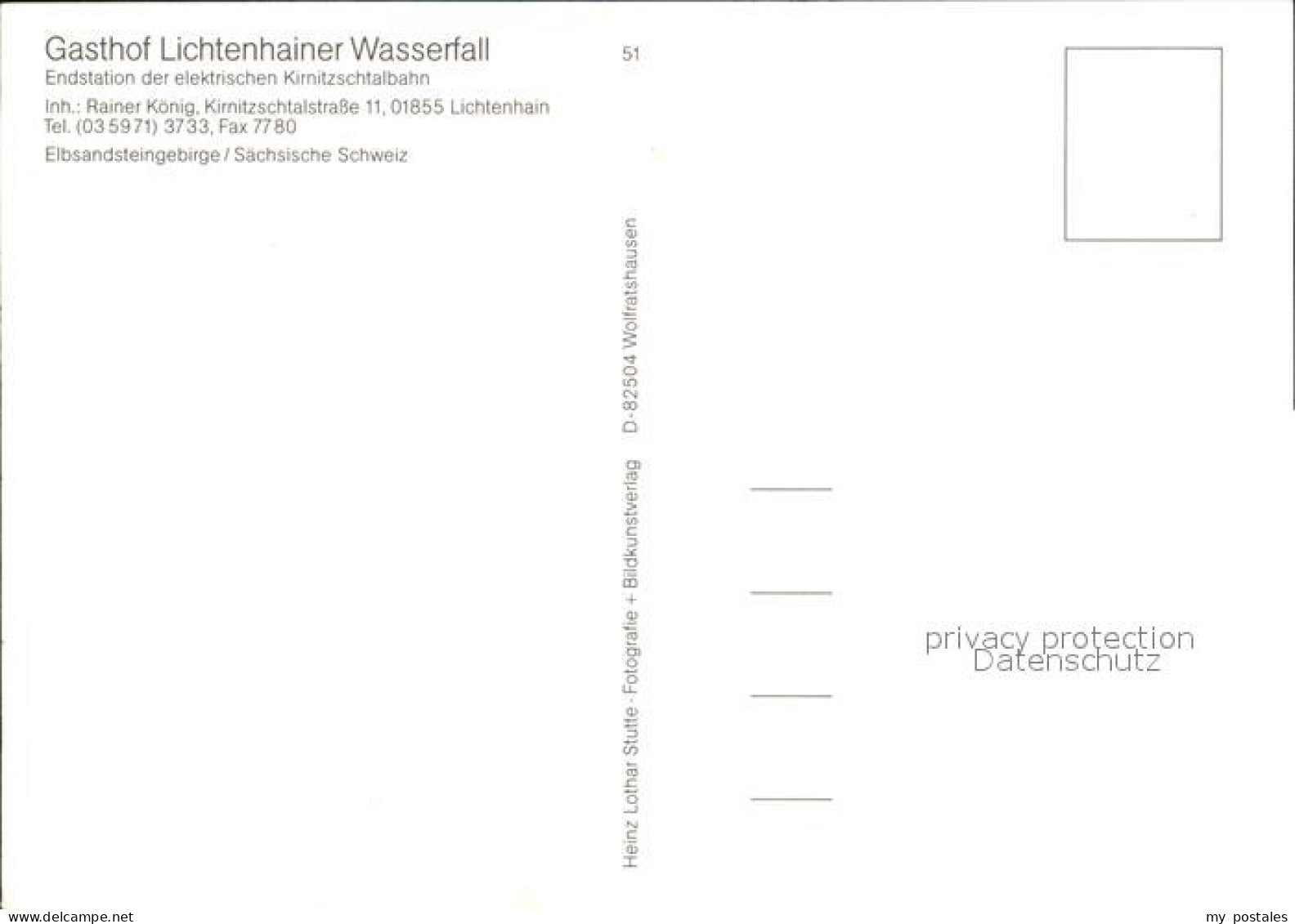 72454436 Lichtenhain Sebnitz Gasthof Lichtenhainer Wasserfall  Hinterhermsdorf - Sebnitz