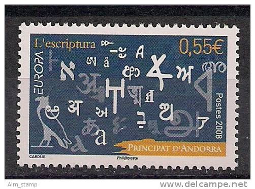2008  Andorra Fr. Mi. 676 **MNH  Europa  Der Brief - 2008