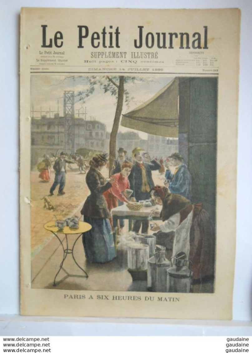 Le Petit Journal N°243 – 14 Juillet 1895 - Paris à Six Heures Du Matin - Une Battue Au Bois De Boulogne POLICE - Le Petit Journal