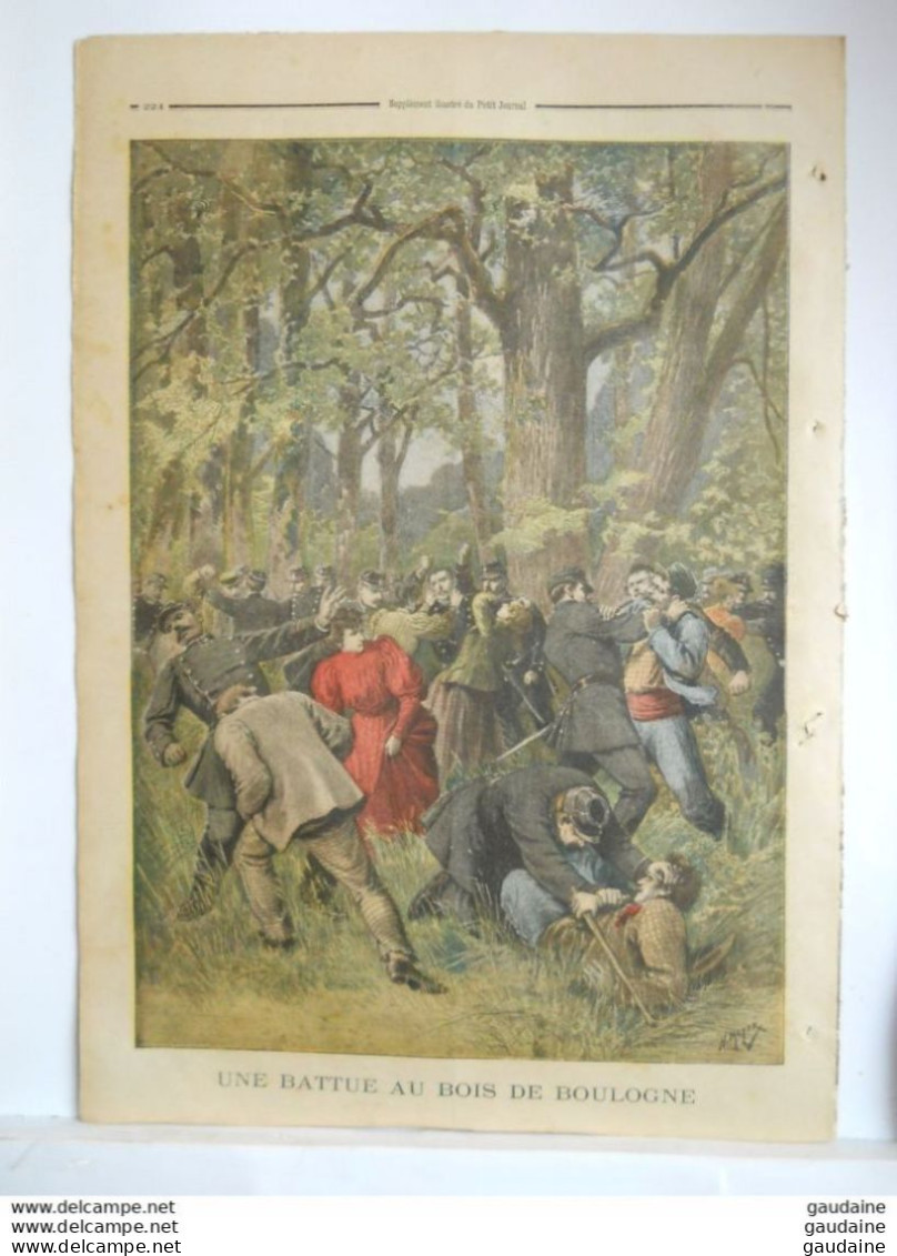 Le Petit Journal N°243 – 14 Juillet 1895 - Paris à Six Heures Du Matin - Une Battue Au Bois De Boulogne POLICE - Le Petit Journal