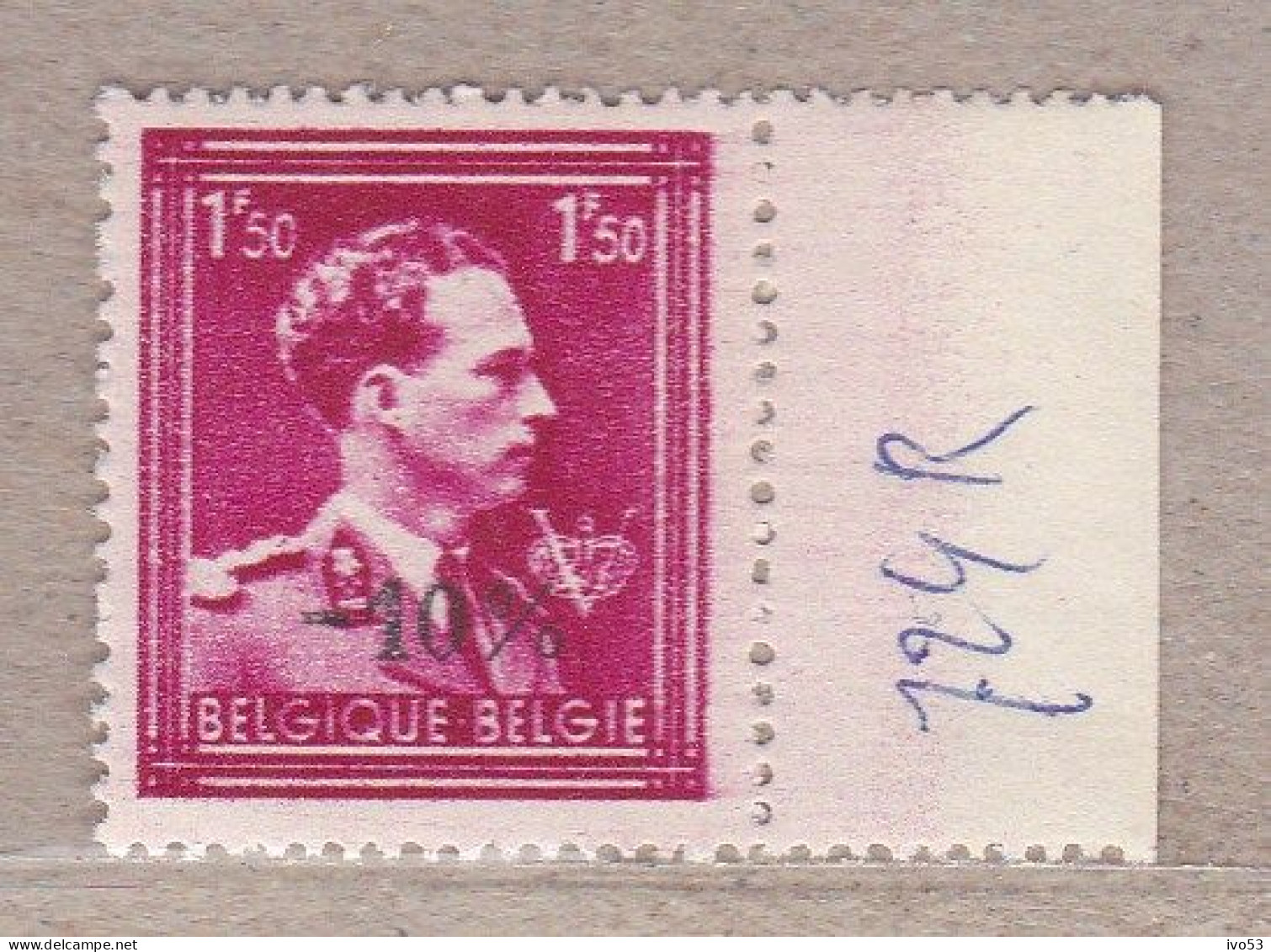 1946 Nr 724R** Zonder Scharnier. Leopold III -10% - 1946 -10 %