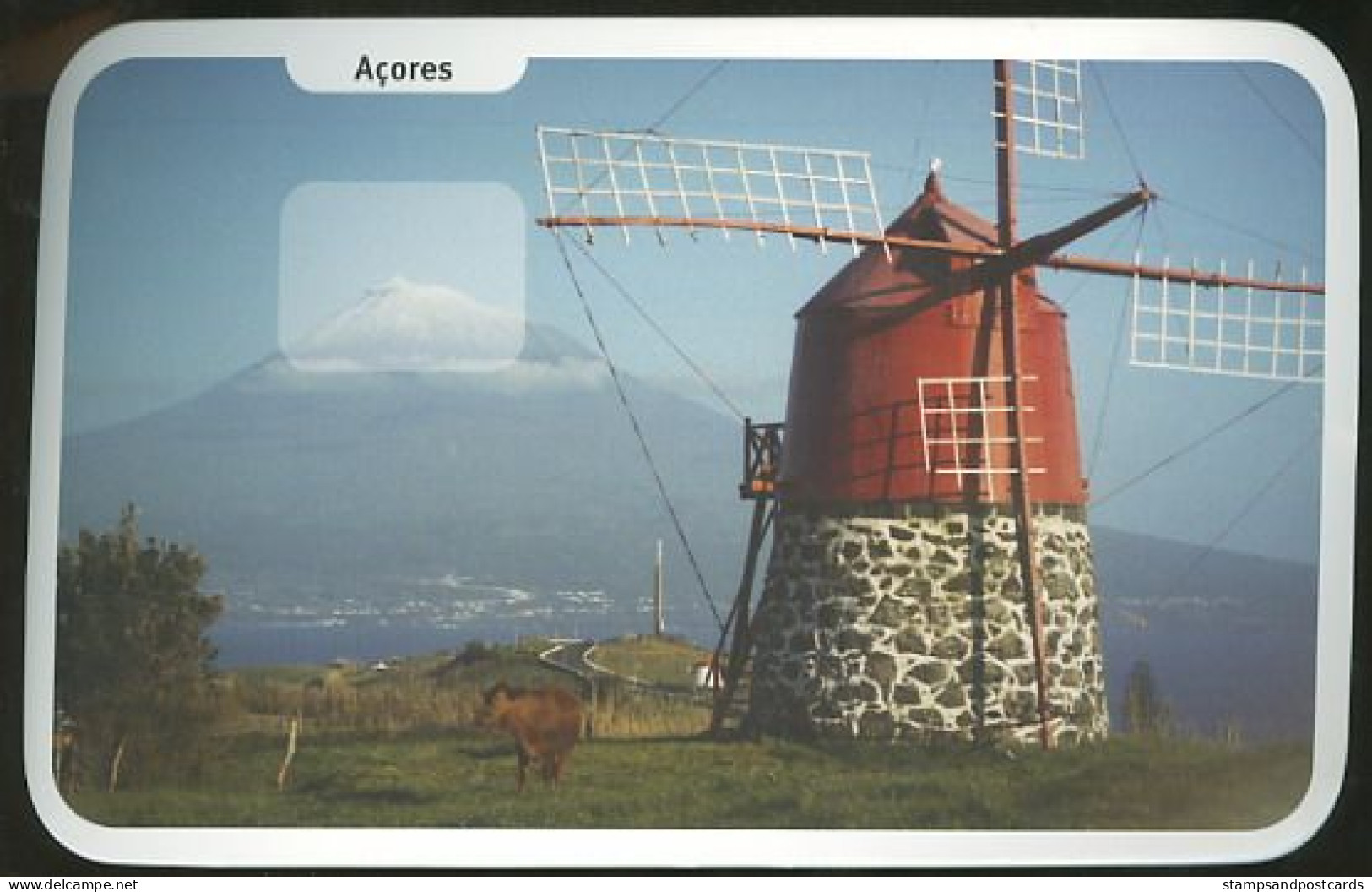 Portugal Azores Entier Postal Moulin A Vent Île Faial 2004 Postal Stationery Windmill Faial Island Açores - Molinos