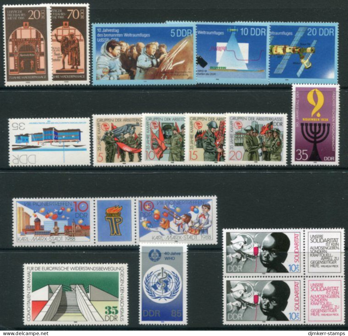 DDR 1988 Nine Complete Issues  MNH / ** - Unused Stamps