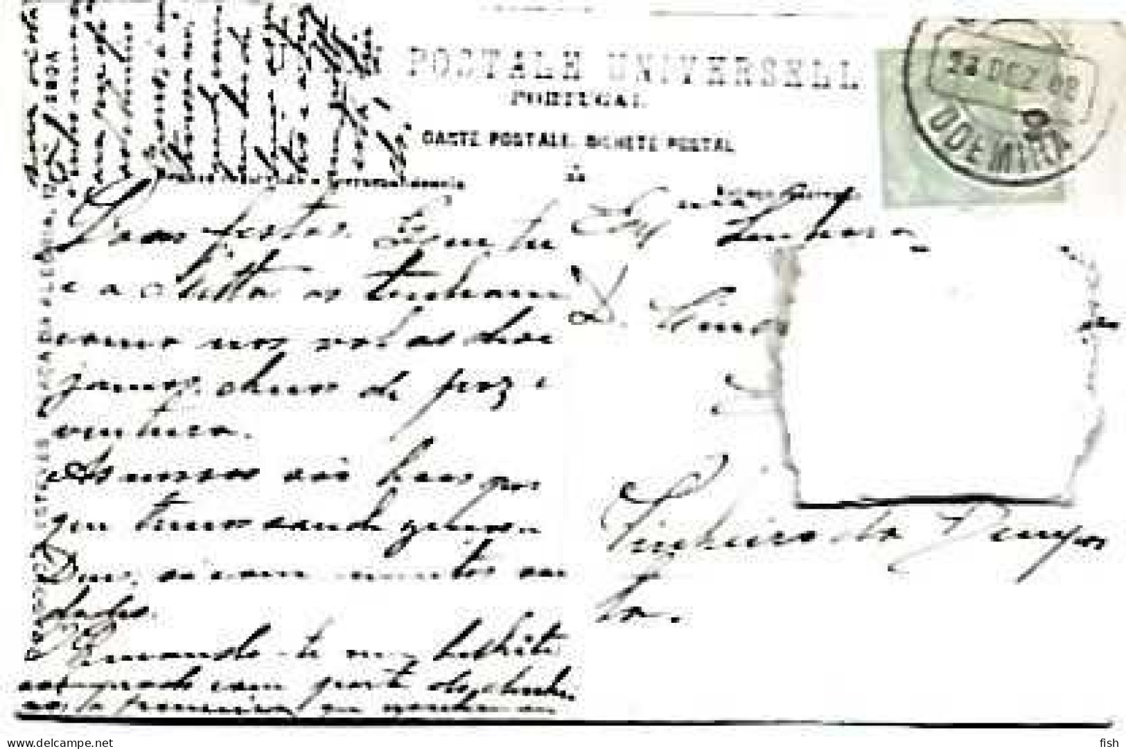 Portugal & Marcofilia, Crianças, Ha Na Minha Aza Proctetor Thesouro...Odemira A Pinheiro Da Bem Posta, Estarreja 1908 (1 - Covers & Documents